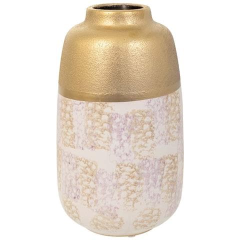 Vaso In Ceramica Dorata 15,5x15,5x28h - Foto 1