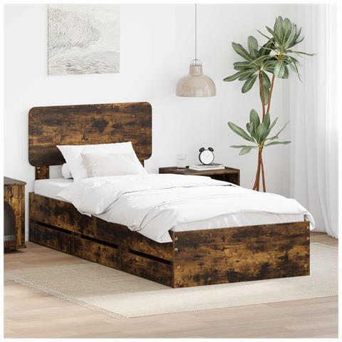 Struttura del letto con cassetto Rovere fumé 90 x 190 cm - Foto 2