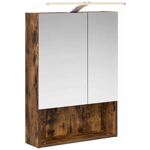Mobiletto per specchio da bagno Rovere fumé 50 x 14,5 x 70 cm - Foto 1