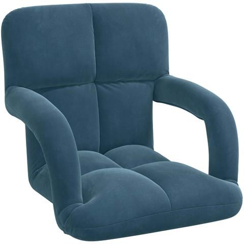 Sedia a pavimento regolabile Blu Velluto - Foto 1