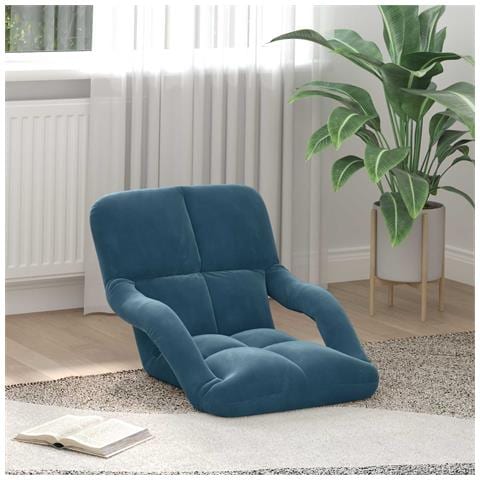 Sedia a pavimento regolabile Blu Velluto - Foto 2