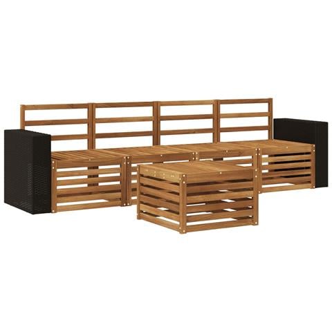 Set di divani da esterno 5 pcs Naturale - Foto 1