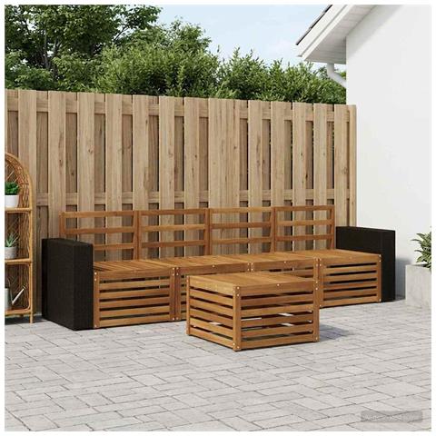 Set di divani da esterno 5 pcs Naturale - Foto 2