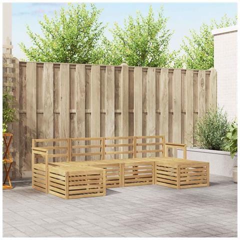 Set di divani da esterno 5 pcs Bianco 249 x 122,5 x 73 cm - Foto 2