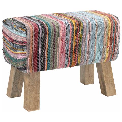 panca 60 x 30 x 45 cm Pelle Vera Multicolore - Foto 1