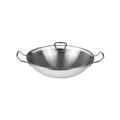 Wok Kunming 36 cm in acciaio Inox con coperchio - Foto 2