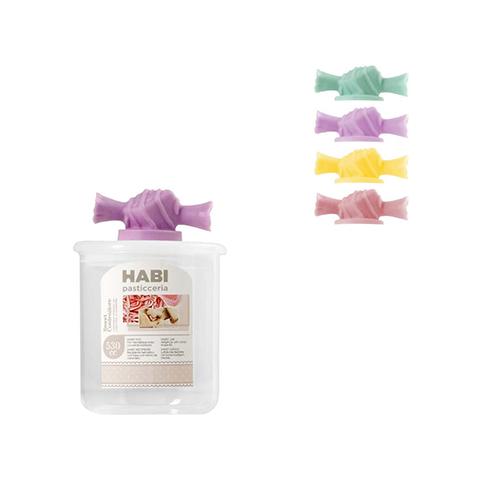 Set 4 Barattoli Plastica Tappo A Caramella Cc750 H. 21 Barattoli Alimenti - Foto 1