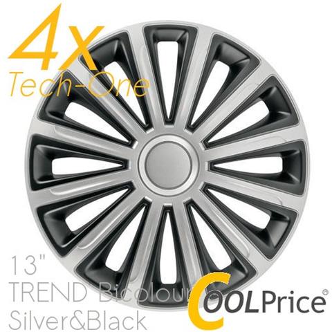 Copricerchi Auto Universali 13 Pollici Tech-one Trend Bicolour Silver Black 31570 - Foto 1