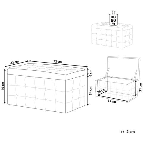 Pouf Ottomano Con Contenitore In Pelle Nera Michigan - Foto 24