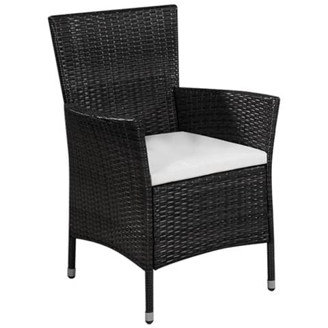 Set Bistrot Da Esterno In Polyrattan Nero - Foto 5