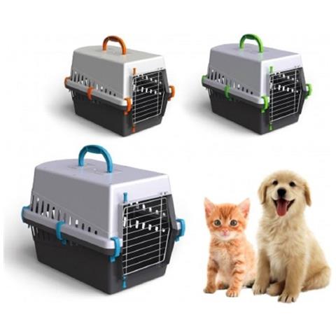 Trasportino Con Griglia In Metallo Per Cani E Gatti Da Viaggio 50 X 33 X 32 Cm - Foto 2