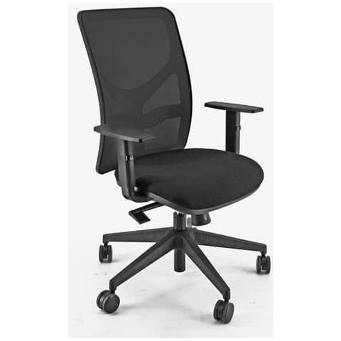 Sedia Operativa Girevole Pentagon Y10 Pena Schienale In Rete Nero- Rivest. Eco Nero - Con Braccioli - Pena / brf / en / n - Foto 1