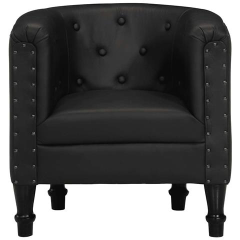 Poltrona a Pozzetto Nera in Vera Pelle - Foto 2