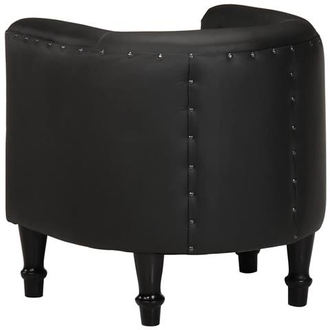 Poltrona a Pozzetto Nera in Vera Pelle - Foto 9