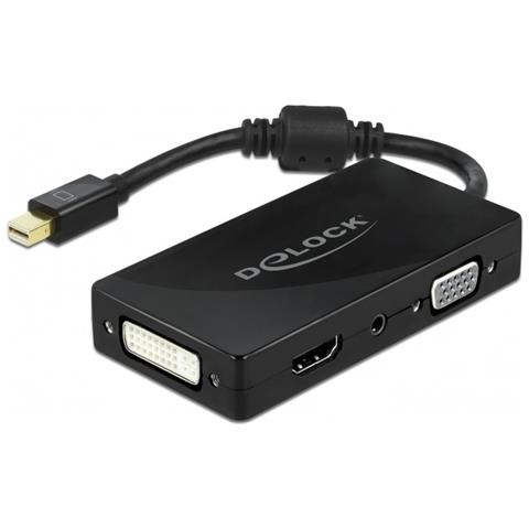 Mini DisplayPort 1.2 Adattatore per VGA / HDMI / DVI / Audio femmina 4K passivo nero - Foto 1