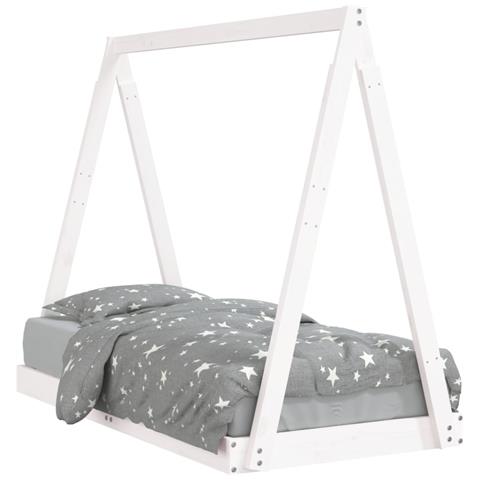 Giroletto per Bambini Bianco 70x140cm in Legno Massello di Pino - Foto 2