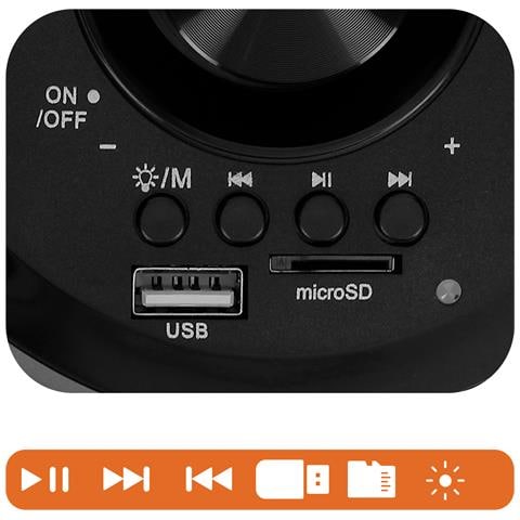 Altoparlante Per Pc Bluetooth Con Porte Jack 3,5 Mm + Usb + Micro Sd, Nero - Foto 5