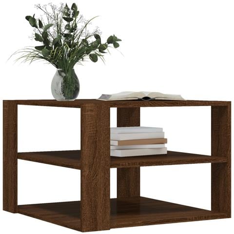 Tavolino Salotto Rovere Marrone 59,5x59,5x40 Legno Multistrato - Foto 3