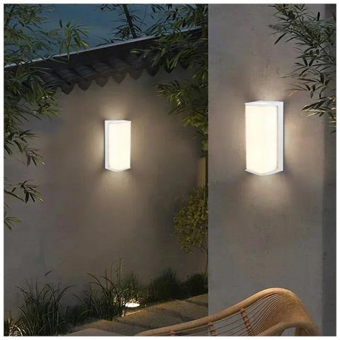 Applique Led Luce Naturale Lampada Da Muro 10 Watt Interno Esterno Ip65 Bianco - Foto 1