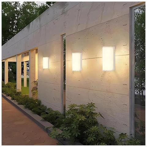 Applique Led Luce Naturale Lampada Da Muro 10 Watt Interno Esterno Ip65 Bianco - Foto 2