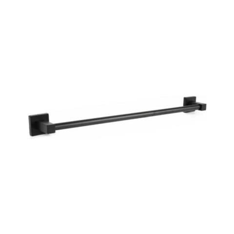 Porta Asciugamani Asta Supporto 50cm Bagno Da Muro Asciuga Mano Casa Nero 02108 - Foto 1