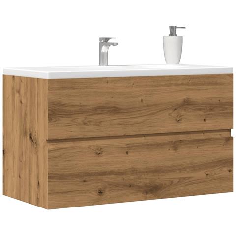 Mobile Lavabo Rovere Artigianale 90x38,5x45 Cm In Truciolato - Foto 1