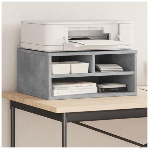 Supporto Stampante Grigio Cemento 49x40x22,5 Legno Multistrato - Foto 1