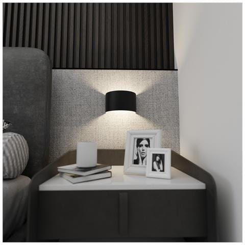 Applique Moderna 1 Luce Fold Fascia In Acciaio Nero - Foto 5