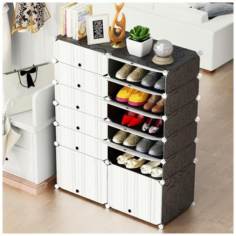 Scarpiera Modulare 12 Cubi Mobile Porta Scarpe Componibile 24 Paia Salvaspazio - Foto 2