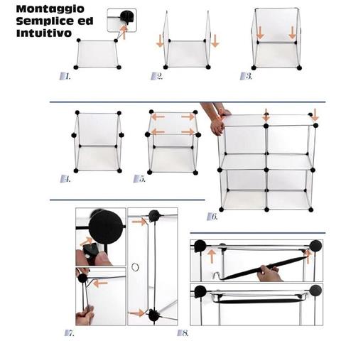 Scarpiera Modulare 12 Cubi Mobile Porta Scarpe Componibile 24 Paia Salvaspazio - Foto 4