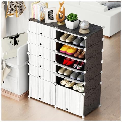 Scarpiera Modulare 12 Cubi Mobile Porta Scarpe Componibile 24 Paia Salvaspazio - Foto 1