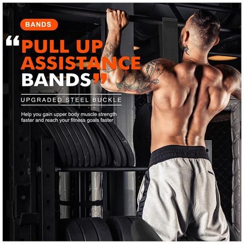 Fascia Per Trazioni / Trazioni Con Fascia Per Allenamento - Ausilio Per Trazioni Per L'allenamento Della Forza Orange 150 Lbs - Foto 2