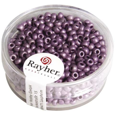 17 Grammi - Perline In Vetro Rotonde Opache Lustrate Foro Ø2,6mm - Colore Viola - Foto 1