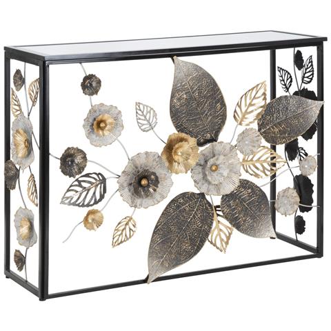 Tavolo Consolle Foglia 70 - Multicolore - Metallo - 111,8x41,9x80 Cm - Foto 1