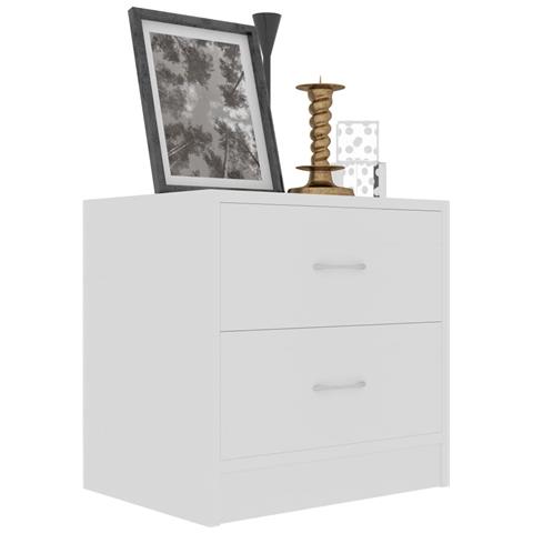 Comodino Bianco 40x30x40 Cm Legno Ingegnerizzato - Foto 2