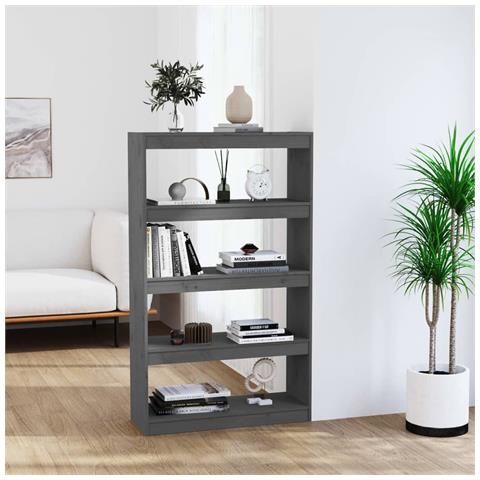 Libreria /divisorio Grigio 80x30x135,5 Cm In Massello Di Pino - Foto 8