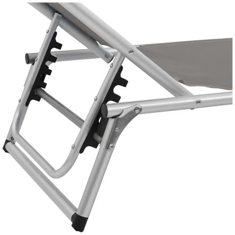 Lusso Casadino -  Lettino Pieghevole Con Tettuccio Alluminio E Textilene Grigio - Foto 8