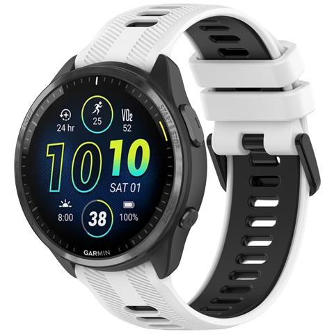 Cinturino Per Orologio In Silicone Bianco E Nero Per Garmin Forerunner 965 - Foto 3