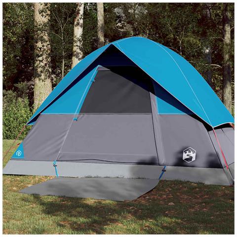 Tenda da Campeggio a Cupola per 3 Persone Blu Impermeabile - Foto 1