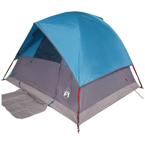 Tenda da Campeggio a Cupola per 3 Persone Blu Impermeabile - Foto 2