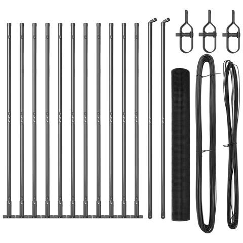 Recinzione in Rete Saldato con 13 Pali Flangiati Grigio 0.8x25 m Acciaio - Foto 1
