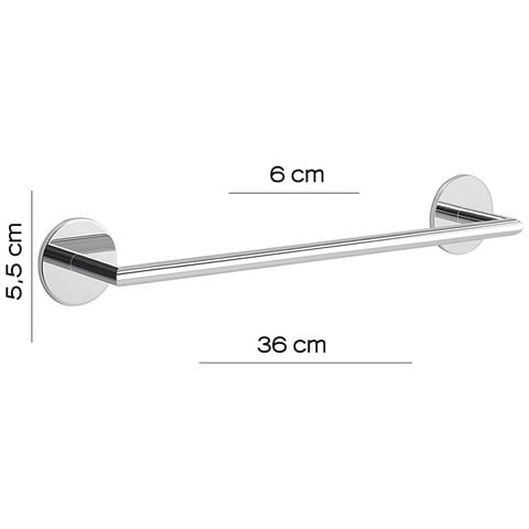 Portasalviette Cm 35 Da Muro In Ottone E Alluminio 3621-35 Serie Gea Cromato - Foto 2