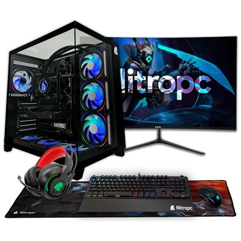 Pc Gaming Pack Diamond Nero - I7-12700kf, Rtx 5060 8 Gb, 32 Gb Ddr4, 2 Tb M2, Win11, Monitor 27"" Fhd 300hz Curvo E Accessori Gaming Completi - Pronto Per Giocare - Foto 1
