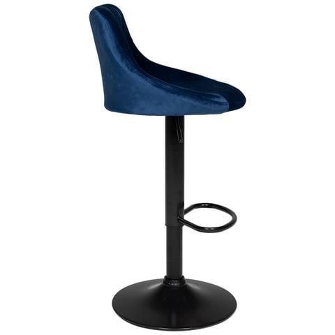 Set Di 2 Sgabelli Da Bar In Velluto Blu Robin - Foto 2
