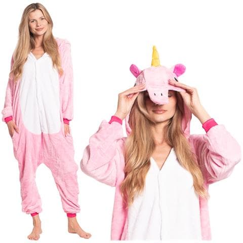 Pigiama Da Donna Tuta Kigurumi Onesie Costume Pegaso Rosa 165-175 Cm L - Foto 1