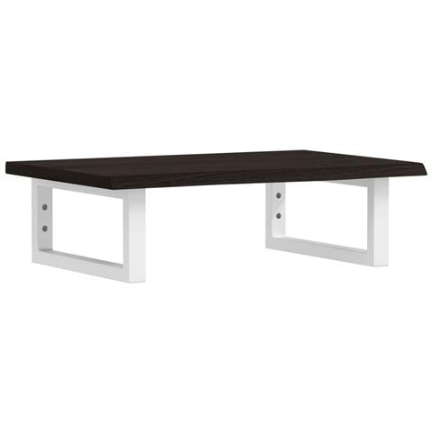 Ripiano a Parete per Lavabo in Acciaio e Massello di Rovere - Foto 1