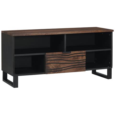 Mobile TV 100x33,5x46 cm in legno massello di mango - Foto 1