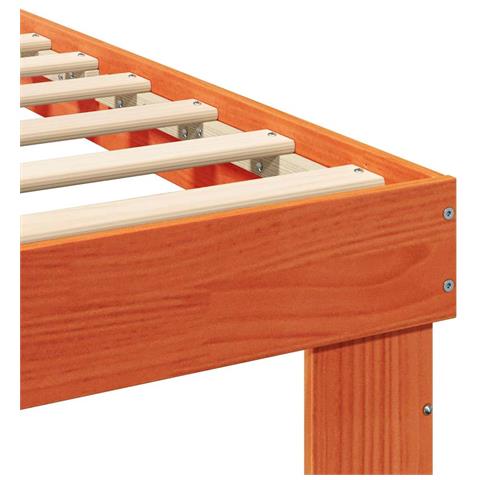 Struttura del letto con cassetto Marrone Legno massello - Foto 9