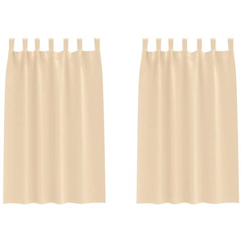 Tende con tende 2 pcs Crema Poliestere - Foto 1