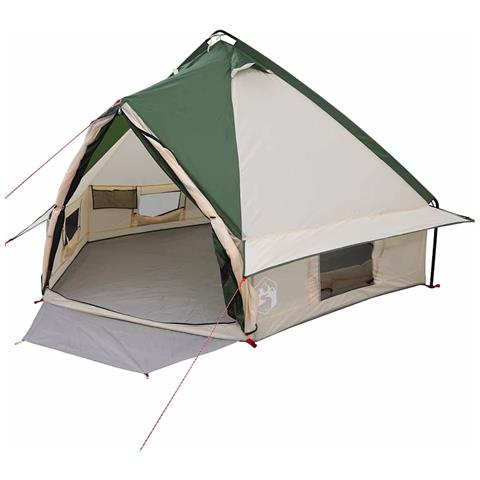 Tenda Teepee con tetto Verde e Grigio 490 x 410 x 210 cm - Foto 1